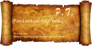 Pavlovics Tünde névjegykártya