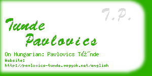 tunde pavlovics business card